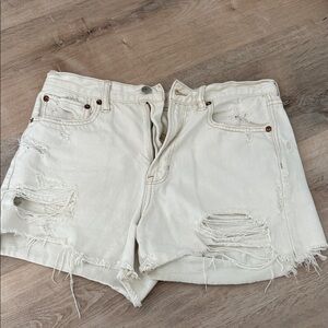 American Eagle Women's Distressed Cream Shorts size 8